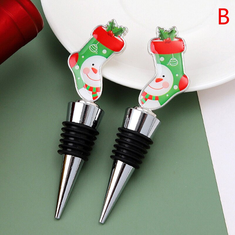1PC Christmas Series Wine Stopper Bar Party Decoration snowman Shape Fresh-keeping Wine Champagne Stopper Bar Accessories