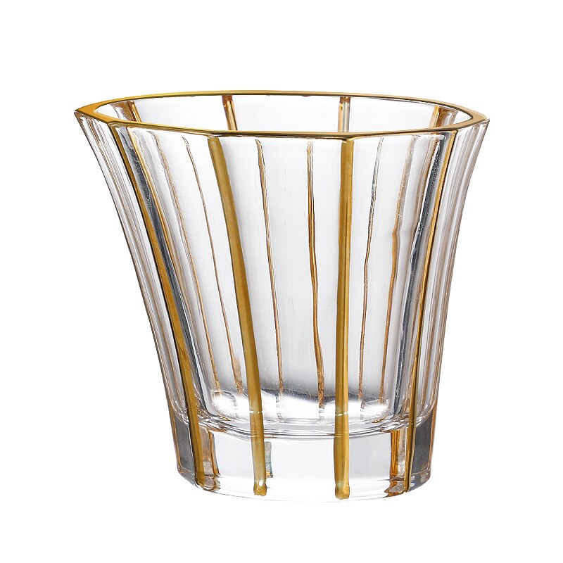 Crystal Gilt Glass Beer Mug European Luxury Brandy Wine Whiskey Cup Cups Drinkware Kitchen Dining Bar Home Garden