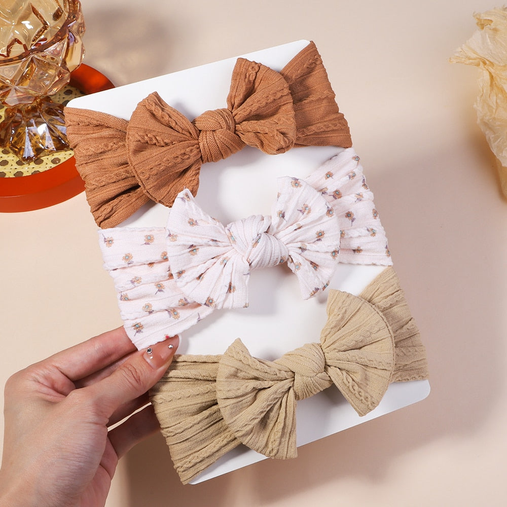 3Pcs/Lot Cable Knit Baby Headbands For Children Elastic Baby Girls Turban Kids Hair Bands Newborn Headwrap Baby Hair Accessories