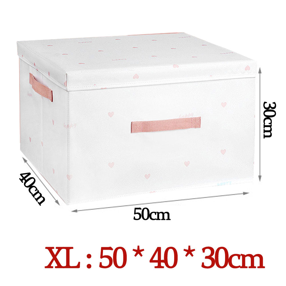 Style Foldable with Lid Clothes Storage Box Home Clothes Storage Bin Folding Storage Cabinet Kids Toys Fabric Organizer