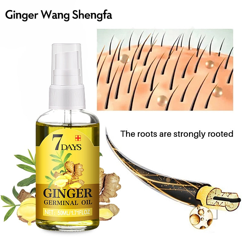 Ginger Hair Growth Products Fast Growing Hair Essential Oil Beauty Hair Care Prevent Hair Loss Oil Scalp Treatment For Men Women