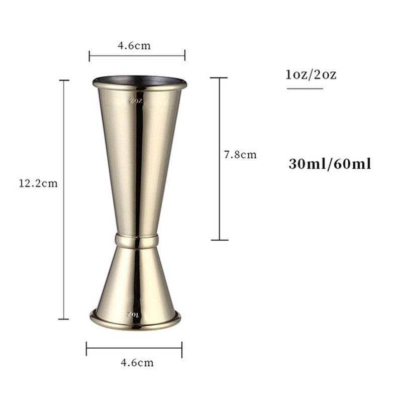 30ml/60ml Cocktail Bar Jigger Double wine measuring cup Bartender measuring cup Ounce measuring cup With graduated cup