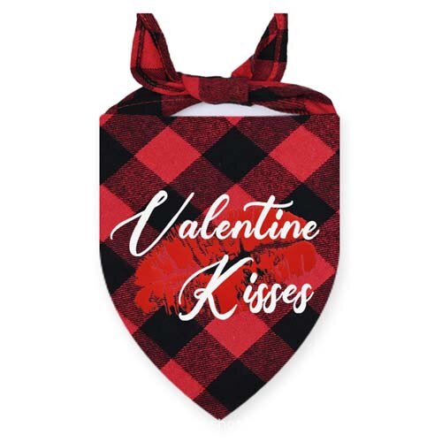 Plaid Dog Bandanas Valentine's Day Pet Towel Cat Accessories Holiday Party For Puppy Pet Supplies Costume Large Dog Accessories