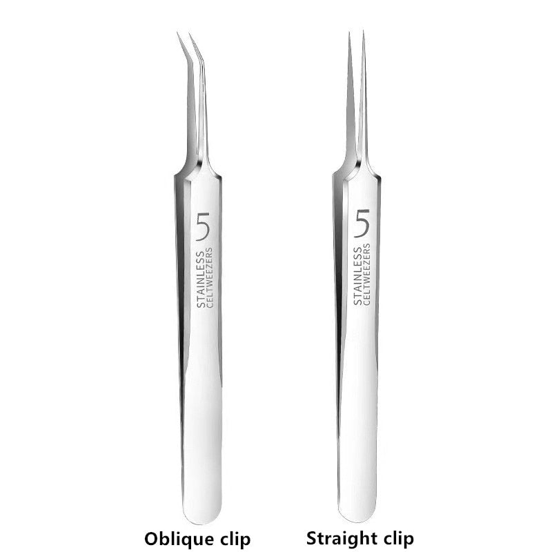 German Ultra-fine No. 5 Cell Pimples Blackhead Clip Tweezers Beauty Salon Special Scraping & Closing Artifact Acne Needle Tool