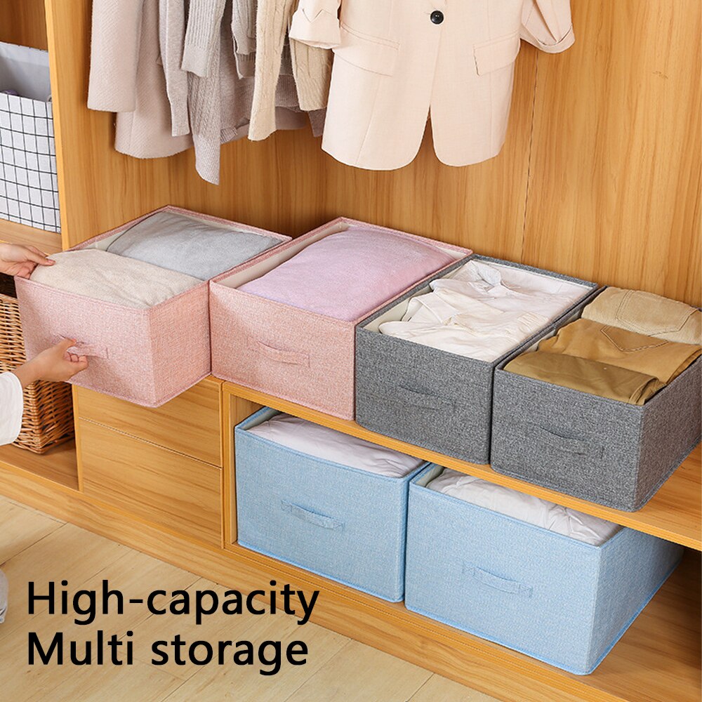 Style Foldable with Lid Clothes Storage Box Home Clothes Storage Bin Folding Storage Cabinet Kids Toys Fabric Organizer