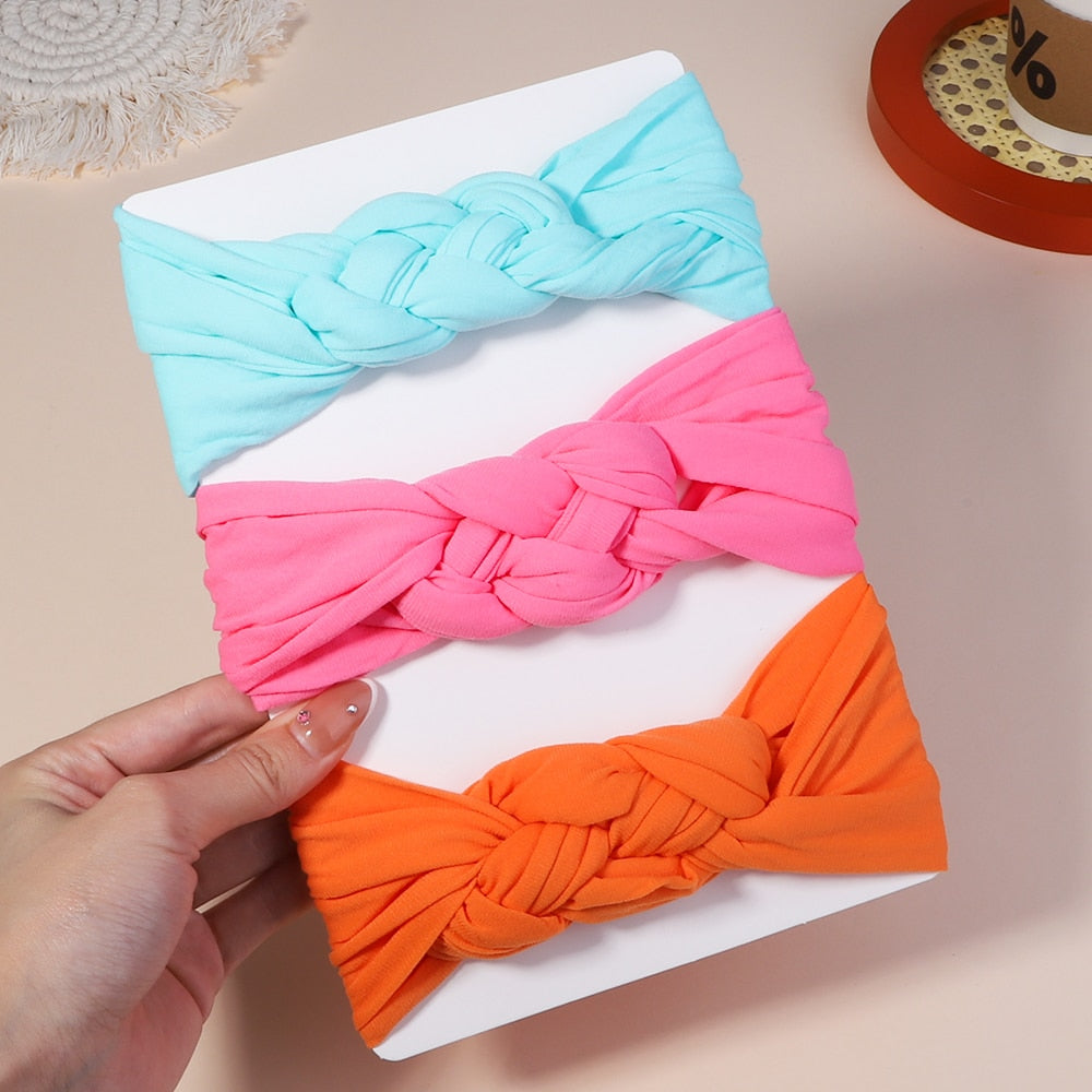 3Pcs/Lot Cable Knit Baby Headbands For Children Elastic Baby Girls Turban Kids Hair Bands Newborn Headwrap Baby Hair Accessories