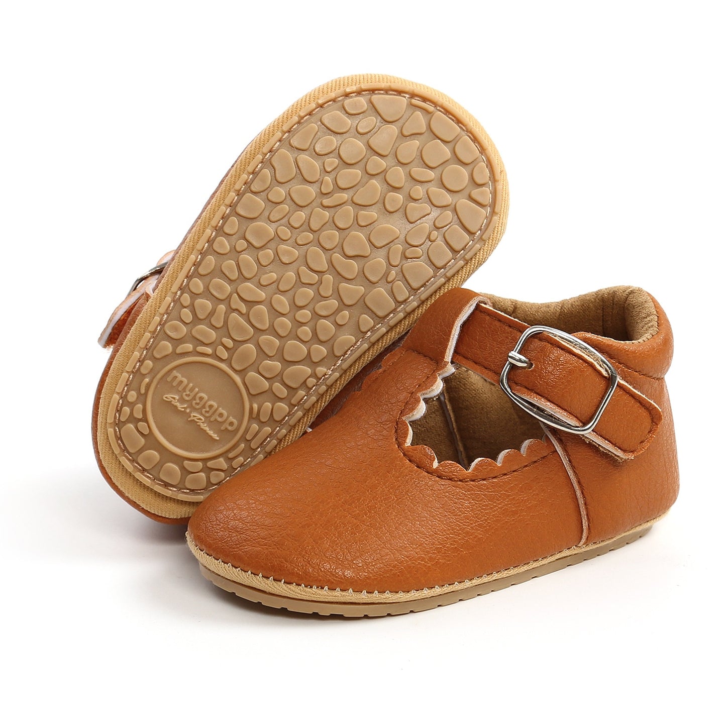 KIDSUN Newborn Baby Shoes Stripe PU Leather Boy Girl Shoes Toddler Rubber Sole Anti-slip First Walkers Infant Moccasins