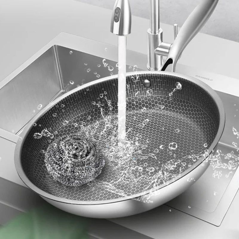 Non-Stick Stainless Steel Pan Cooking Sided Non-stick Non-coated Full Screen Omelet Steak Pancake Cookware Kitchen