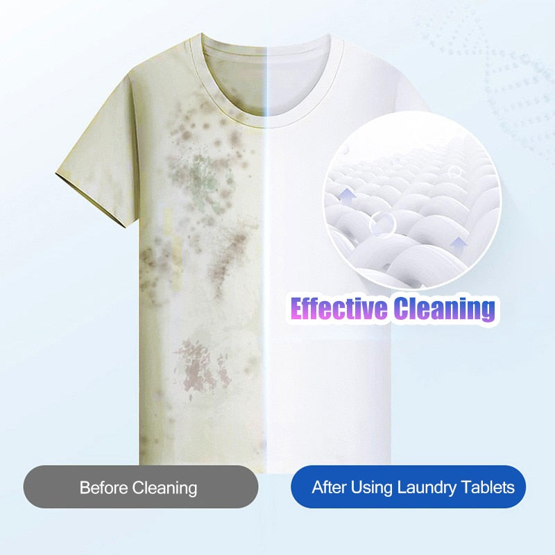 30/60pcs Concentrated Laundry Tablets Strong Decontamination Washing Powder Laundry Soap Cleaning Clothes Supplies Detergent