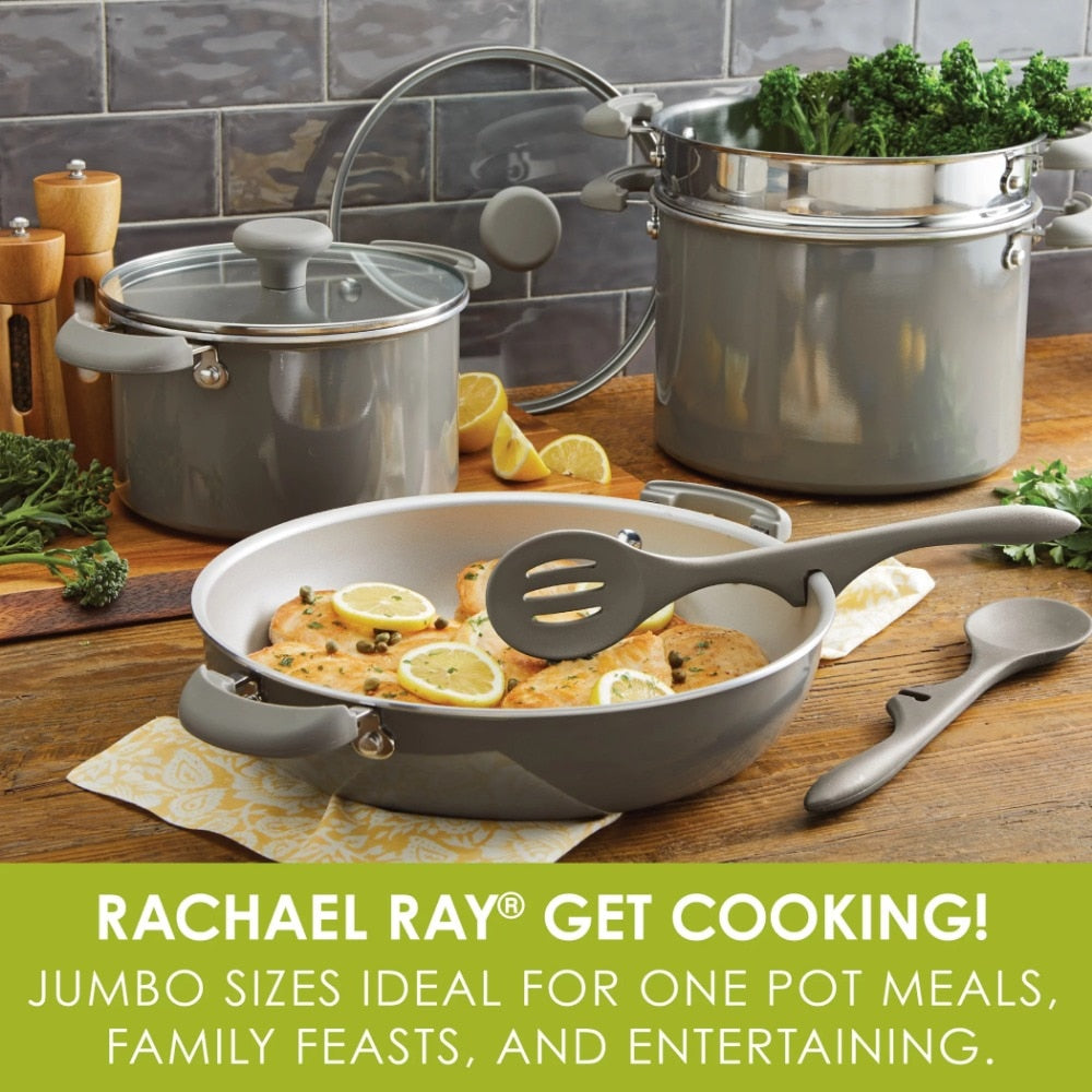 Stackable Nonstick Cookware Set, Gray 8-Piece cookware cooking pot