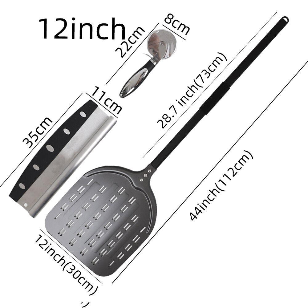 12 Inch Pizza Peel Turning Paddle Short Handle Shovel Kitchen Utensils Aluminum Apple Shape Pizza Turner Nonstick Baking Tools