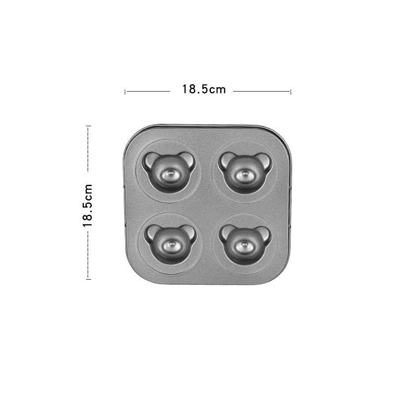 6/8/12 Cartoon Little Bear Madeline Pan, Non-Stick Cute Bear Muffin DIY Dessert Pastry Baking Decore Tools for Baking Tool