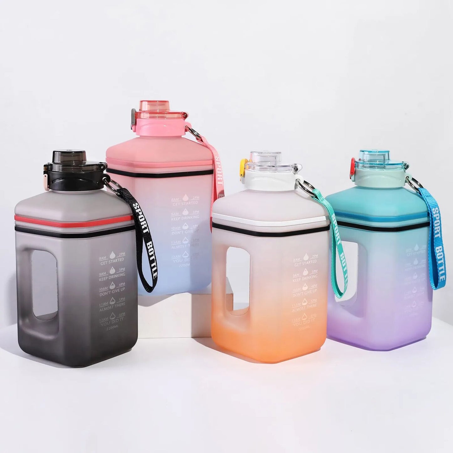 2.2 Liter Water Bottle Large Capacity Gradient Color Water Kettle Drinking Beverage Water Cup Sport Drinking Water Bottle