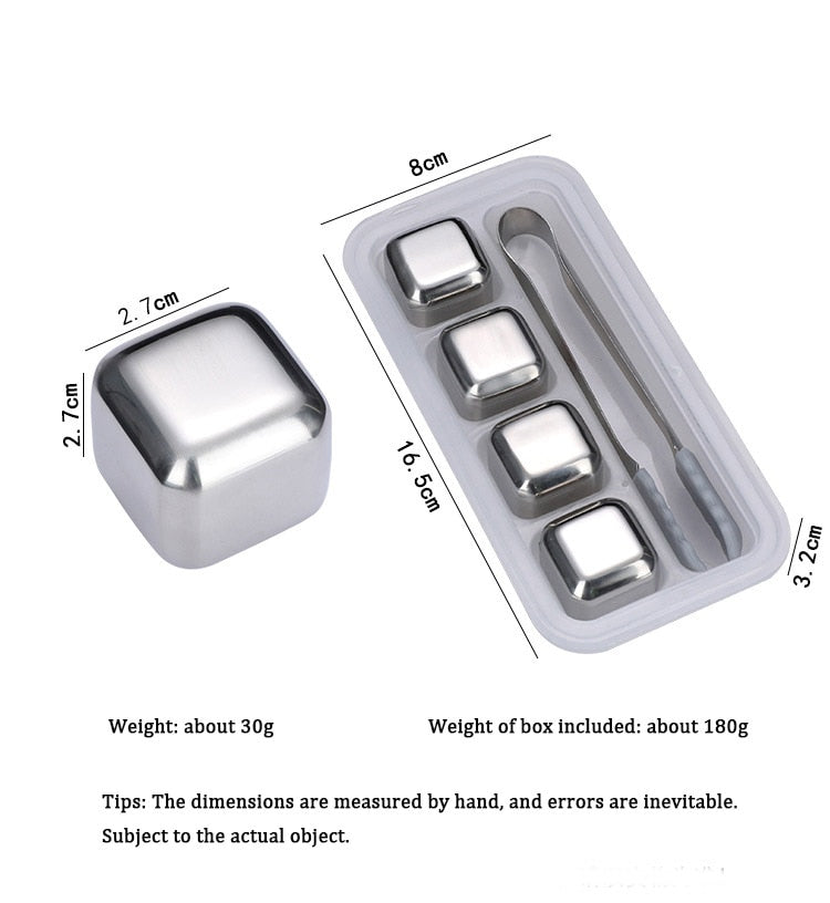 Stainless Steel Ice Cubes Beer Red Wine Coolers Reusable Chilling Stones Vodka Whiskey Holders Keep Drinks Cold Party Bar Tools