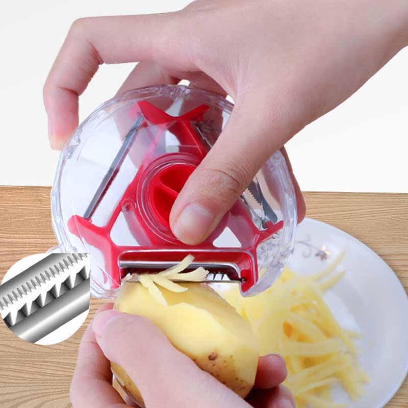 2pcs Triple Peeler Multi-function Peeler Round Fruit and Vegetable Kitchen Grater Rotary Slicer Fruit and Vegetable Tool