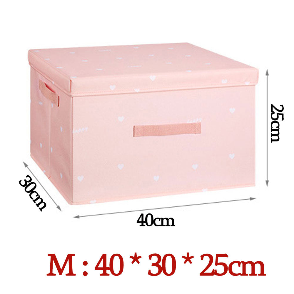 Style Foldable with Lid Clothes Storage Box Home Clothes Storage Bin Folding Storage Cabinet Kids Toys Fabric Organizer
