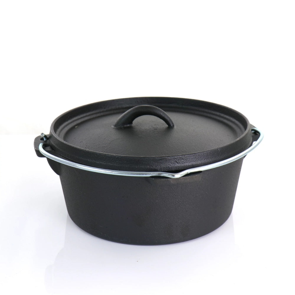 MegaChef Pre-Seasoned Cast Iron 5-Piece Kitchen Cookware Set, Pots and Pans cooking pots set
