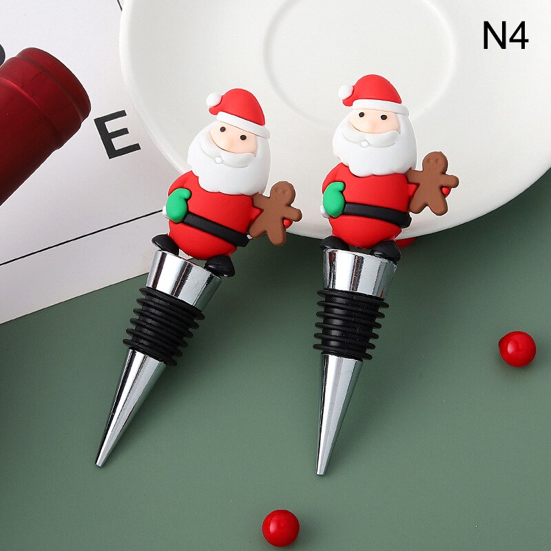 1PC Christmas Series Wine Stopper Bar Party Decoration snowman Shape Fresh-keeping Wine Champagne Stopper Bar Accessories