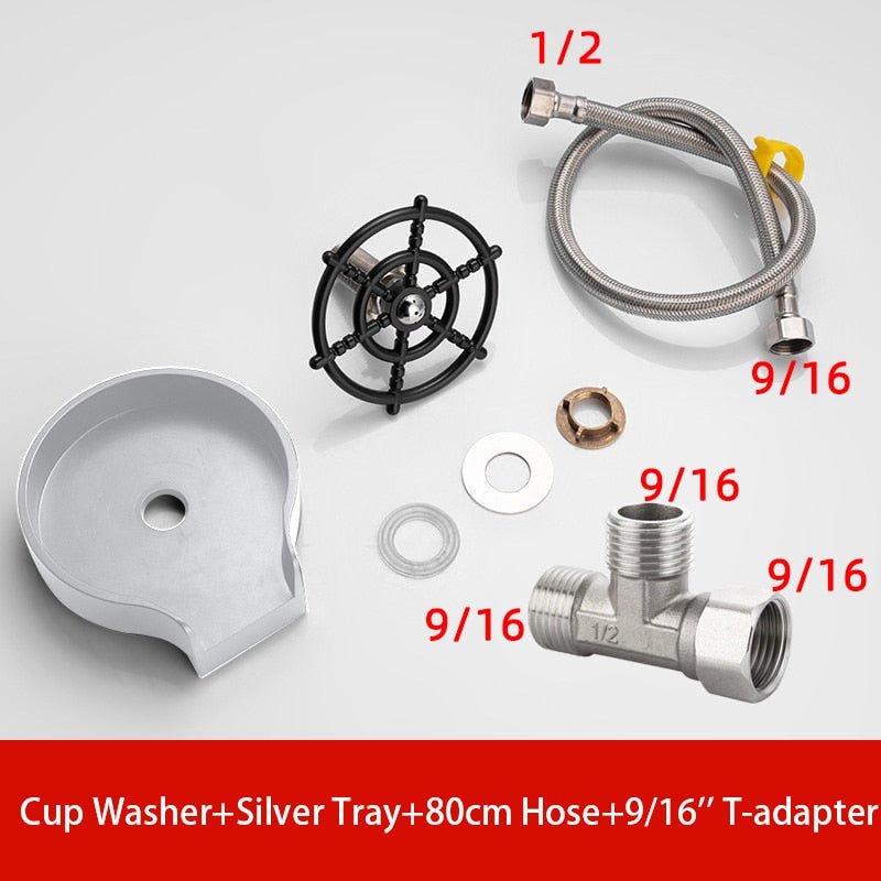 Automatic Cup Washer Faucet Glass Rinser High Pressure Beer Milk Coffee Pitcher Wash Cup Bottle Cleaner Sink Kitchen Bar Tool