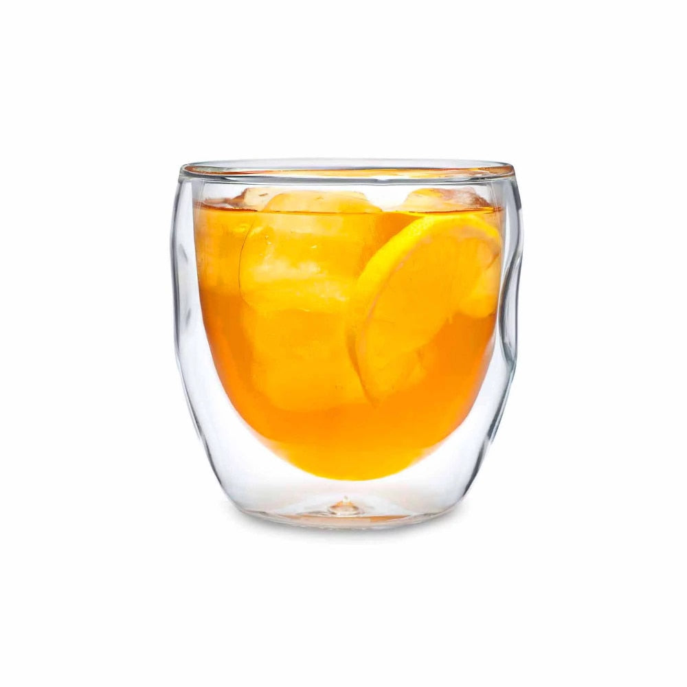 Double Wall 8 Oz Beverage Glasses Wine Glass Cup Free Shipping Drinkware Set of 8 Cocktail Whiskey Drinking Kitchen Dining Bar