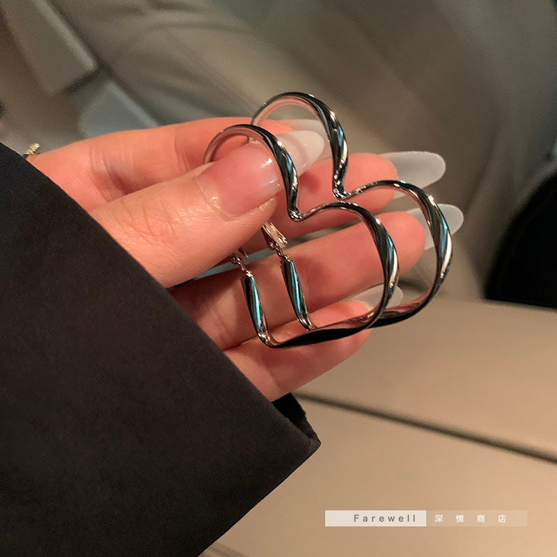 Fashion Heart Earrings Punk Jewelry For Cool Women Girl Friendship Gifts Accessories