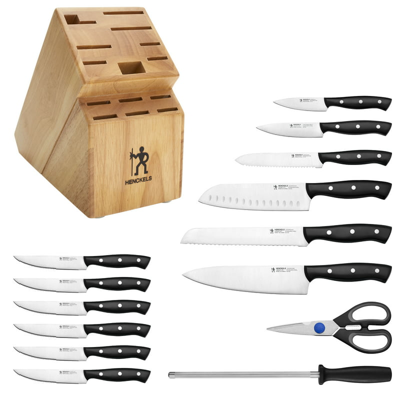 Everpoint 15 PC Triple Rivet Stainless Steel Knife Block Set Best Knife Sets For Kitchen Kitchen Knife With Storage Holder