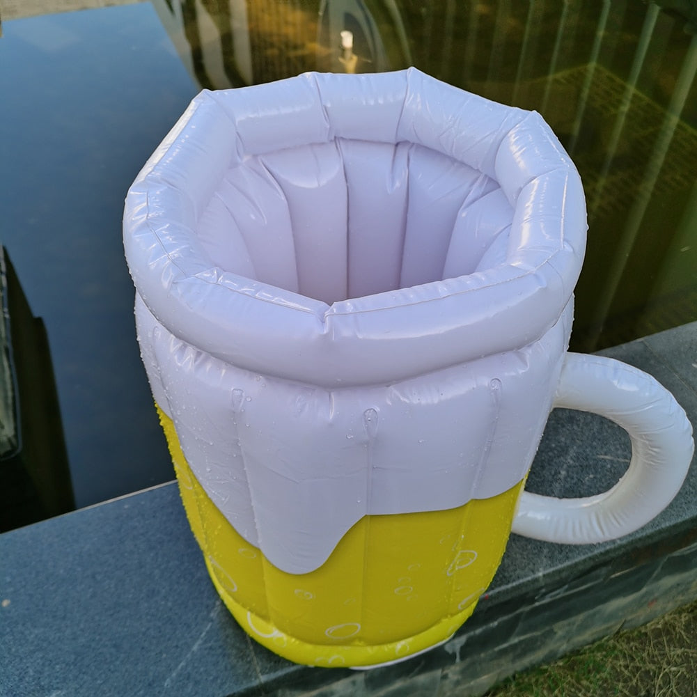 Inflatable Ice Bucket Pvc Beer Drink cold Mugs Coolers Summer Beach Water Waterproof Drinking Cup Home Bar Party Cold Mugs