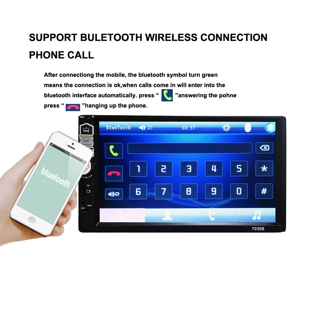 2 Din Car Radio 7" HD Touch Screen Audio Stereo Video MP5 For VIP Do Not Pay
