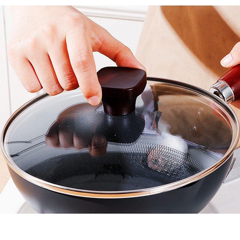 Japanese Iron Non Stick Cooking Pot Gas & Induction Stoves Available Small Honeycomb Bottom Milk Pan with Glass Lid Cookware Set