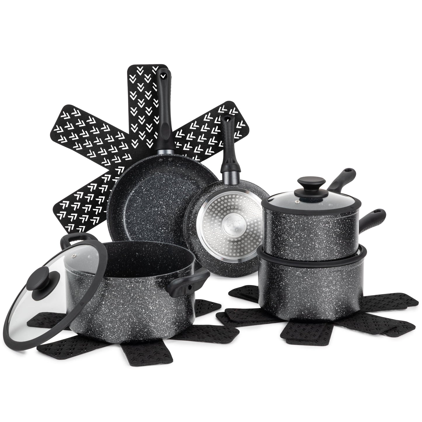Thyme & Table Non-Stick 12 Piece Cookware Set, Scarlet Red