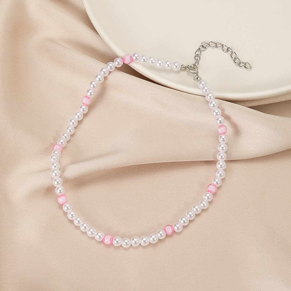 Trendy Love Pearl Necklace Female Personality Travel Party Fashion Clavicle Necklace Accessories collar perlas collar