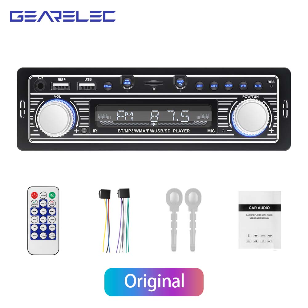 1 Din Car Radio Stereo Player Digital Bluetooth Video MP3 Player FM Radio Stereo Audio ISO USB/SD with In Dash AUX Input