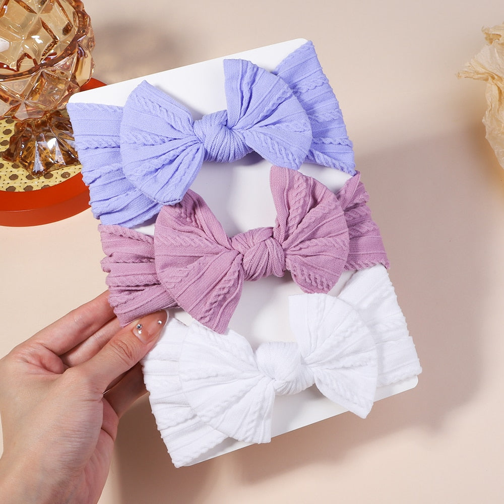 3Pcs/Lot Cable Knit Baby Headbands For Children Elastic Baby Girls Turban Kids Hair Bands Newborn Headwrap Baby Hair Accessories