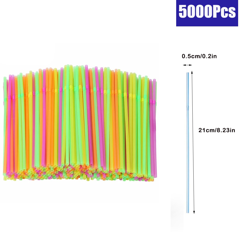 100/1000/10000Pcs Colorful&Black Drinking Kunststof Straws plastique Beverage Straw Milk Tea Bar Party Wedding Kitchen Accessory