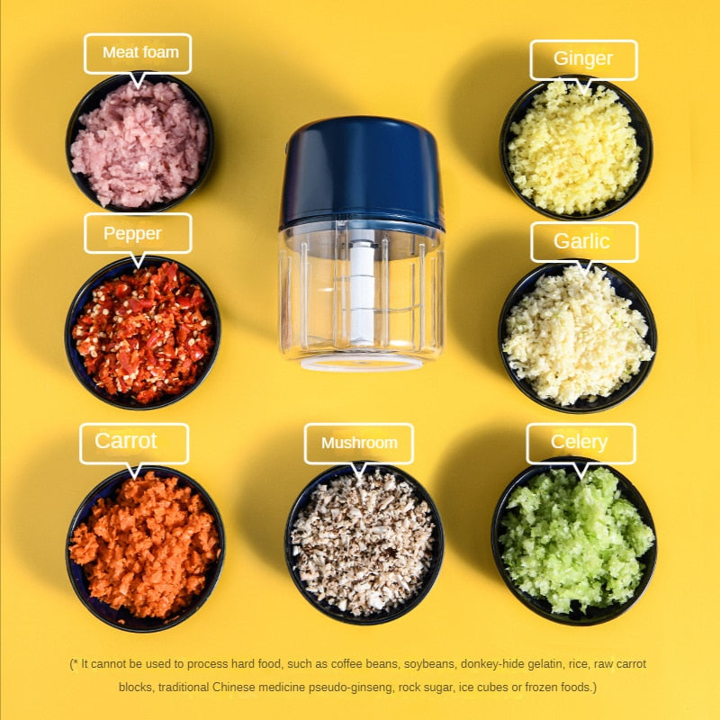 2023 New Electric Mashed Garlic Wireless Portable Cooking Machine Small Chopped Garlic Household Beater Mashed Garlics Machines