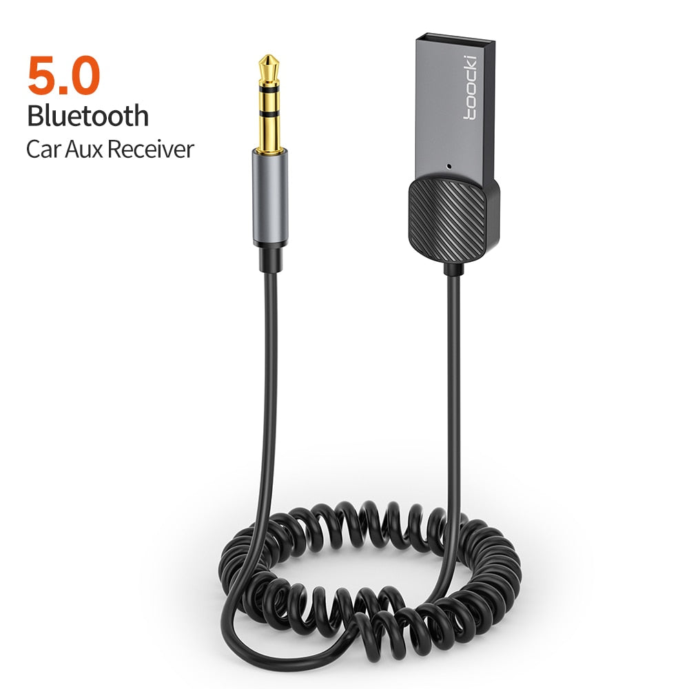 Toocki Wireless Bluetooth 5.0 Aux Adapter for Car Speaker Music Dongle USB 3.5mm Jack Audio Aux Handsfree Receiver transmitter