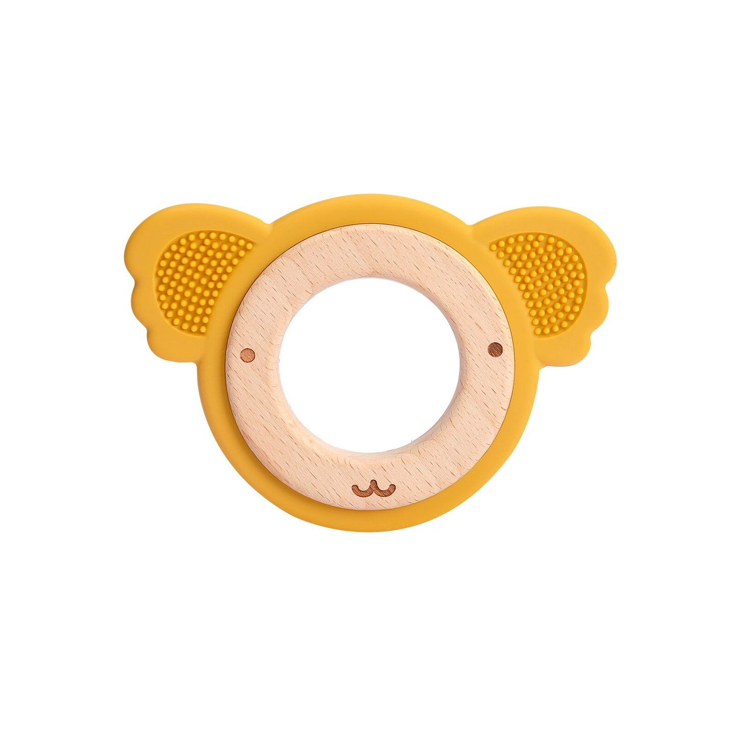 Let's Make Dinosaur Silicone Wood Ring Teether Cute Animal Nursing Pendant Accessories Teething Toys Chew Toy Teether For Teeth