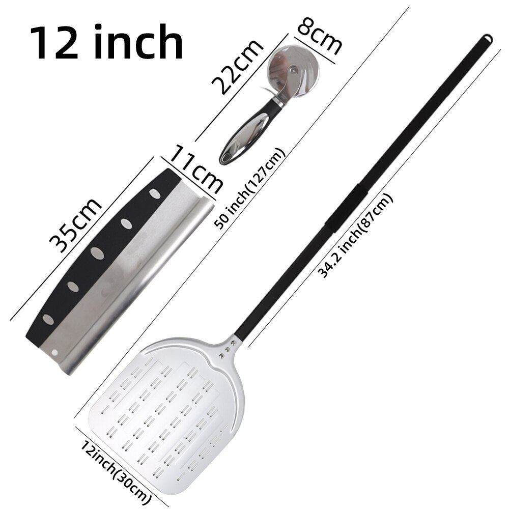 12 Inch Pizza Peel Turning Paddle Short Handle Shovel Kitchen Utensils Aluminum Apple Shape Pizza Turner Nonstick Baking Tools