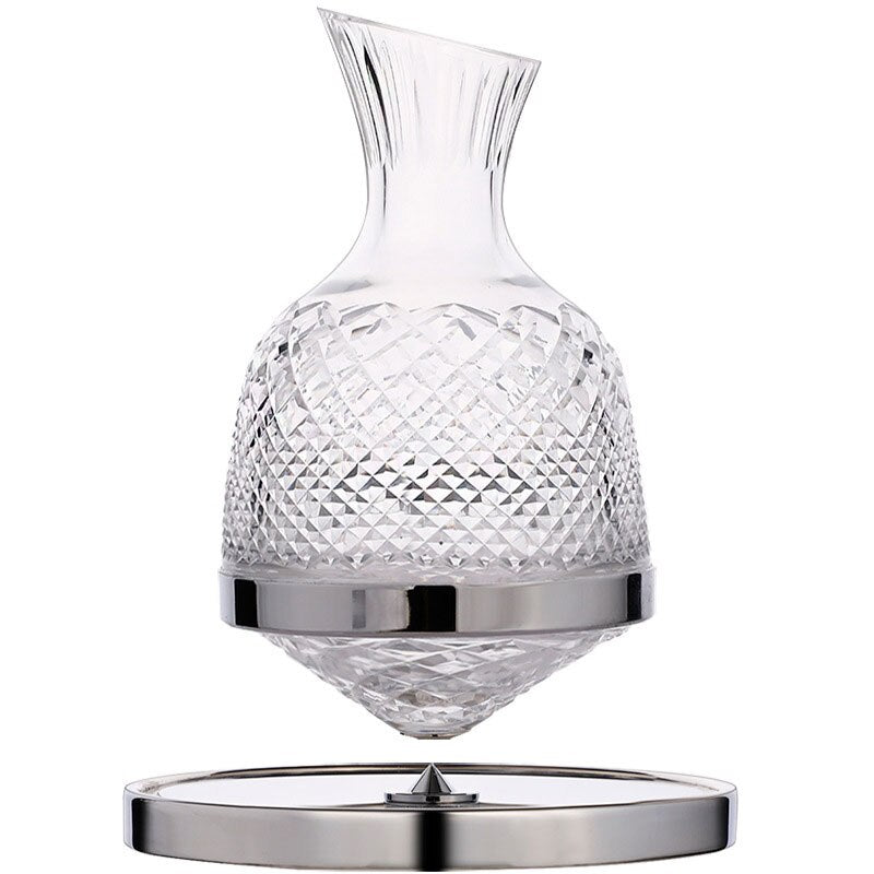 Luxurious Rotating Wine Separator Red Whiskey Tumbler Gyro Glass Bottle 1500ml Rotary Decanter With Tray Kitchen Bar Tools