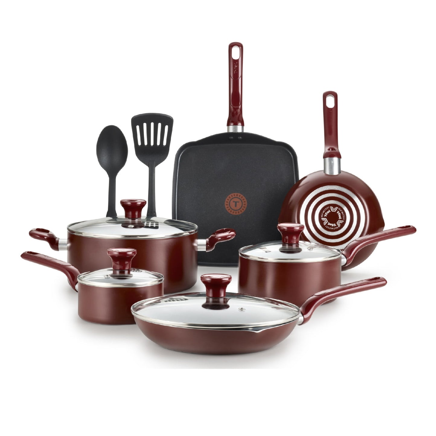 T-fal Easy Care 12PC set RED kitchen pots and pans set cooking pots set cookware sets pots and pans