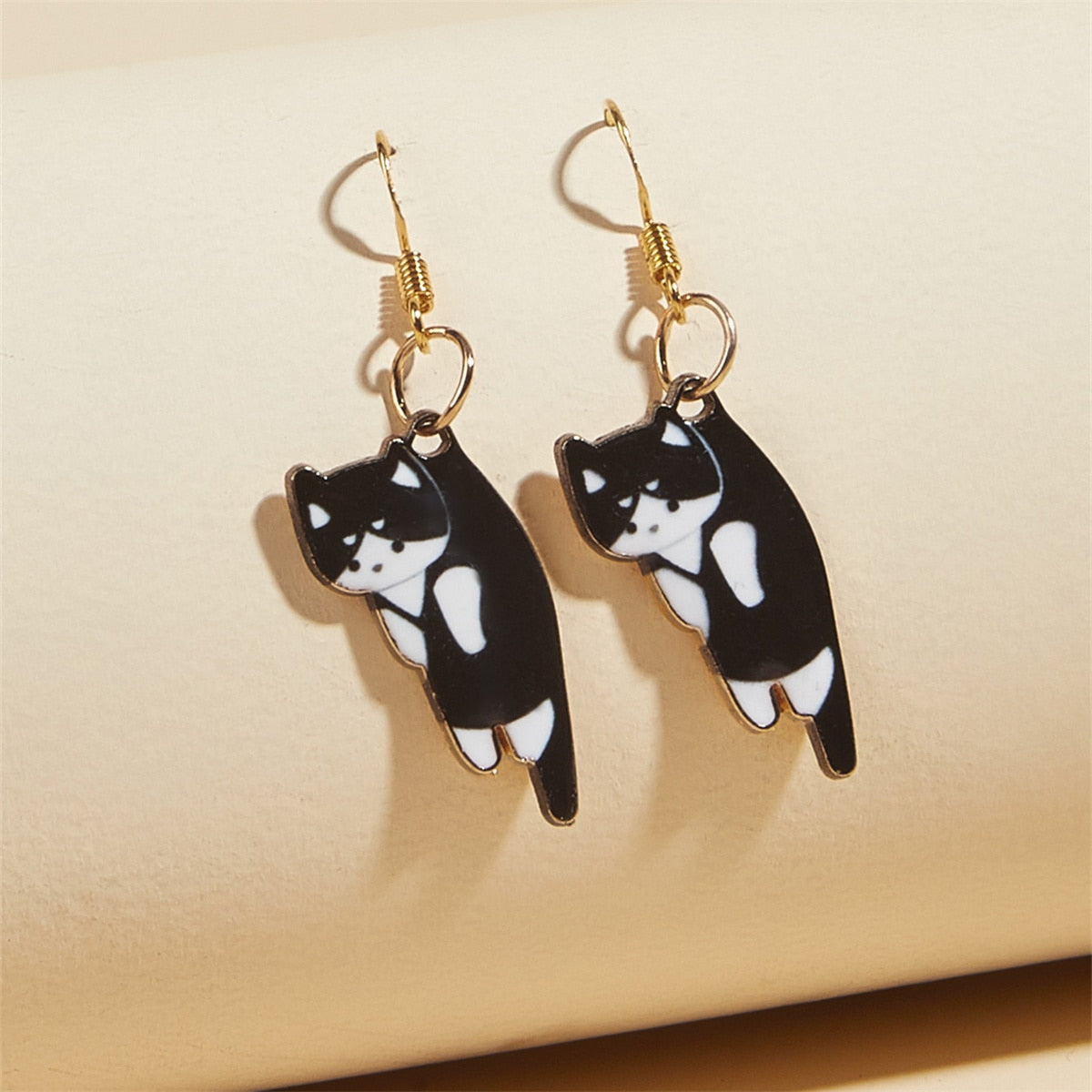 Trendy Cute Kitten Ear Hook Cartoon Girl Flower Cat Earrings Sweet and Fresh Texture Earrings pendientes pendientes colgantes