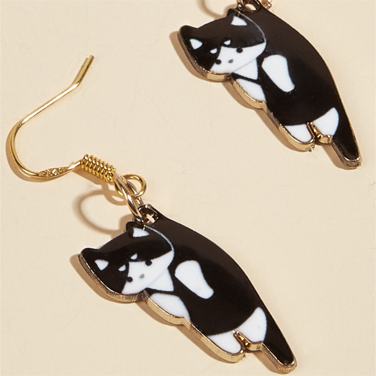 Trendy Cute Kitten Ear Hook Cartoon Girl Flower Cat Earrings Sweet and Fresh Texture Earrings pendientes pendientes colgantes