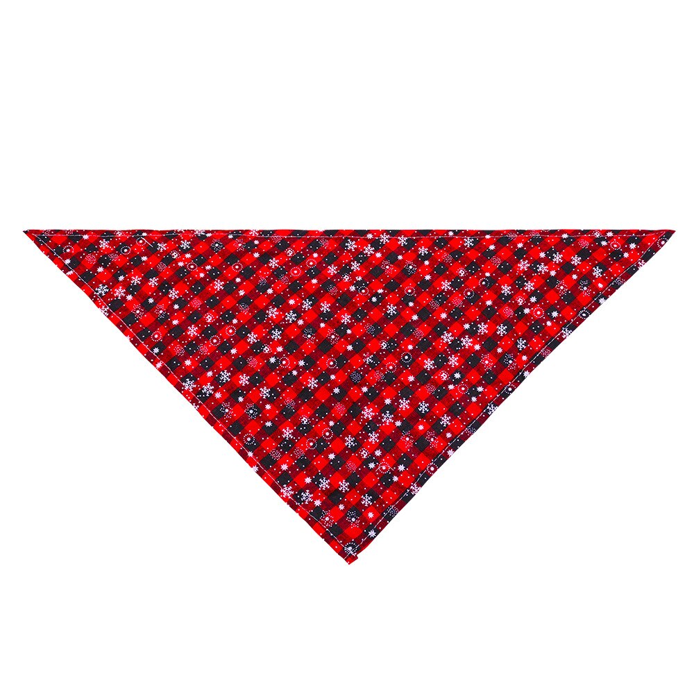 Dog Bandanas Large Pet Scarf Christmas Snow Print Dog Cotton Plaid WashableBow ties Collar Cat Dog Scarf Large Dog Accessories
