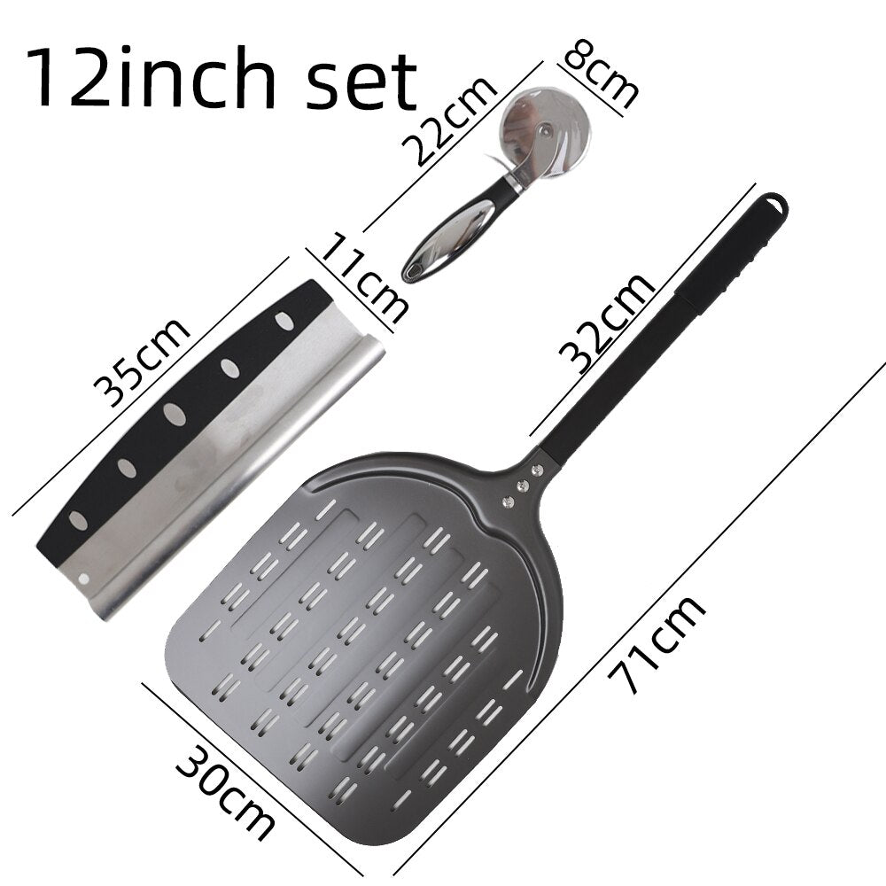 12 Inch Pizza Peel Turning Paddle Short Handle Shovel Kitchen Utensils Aluminum Apple Shape Pizza Turner Nonstick Baking Tools