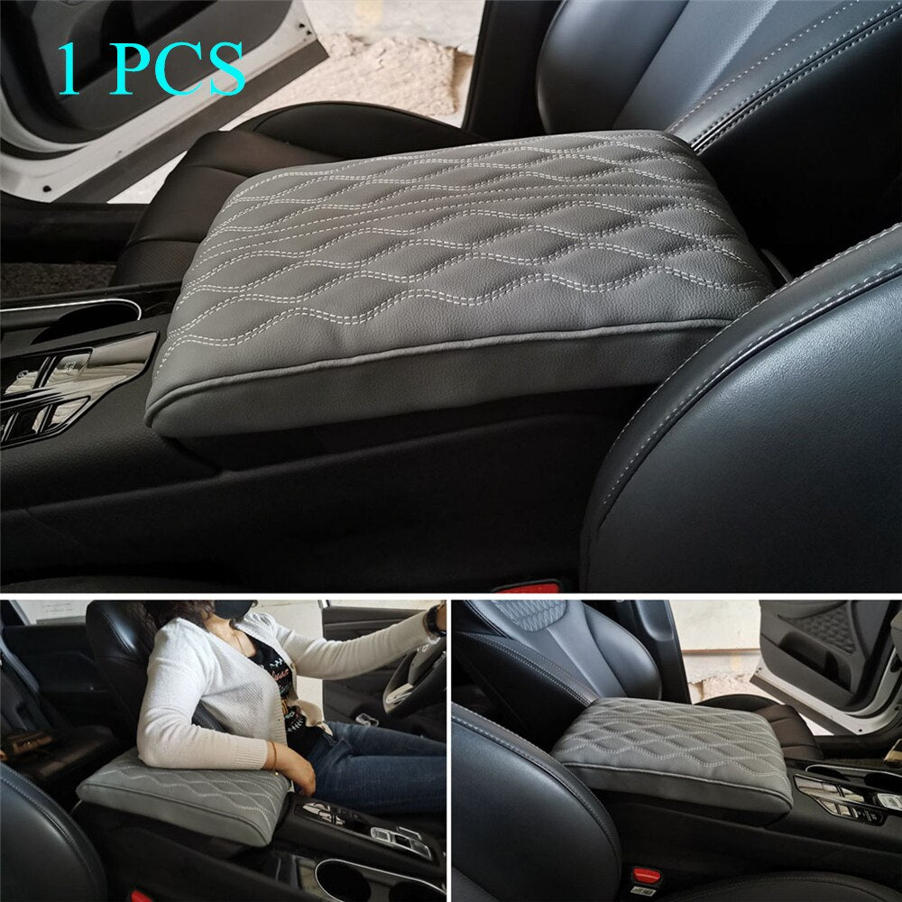 Car Armrest Pad Soft PU Leather Anti Scratch Universal Waterproof Box Cover Cushion Resistant Center Console Non Slip Arm Rest