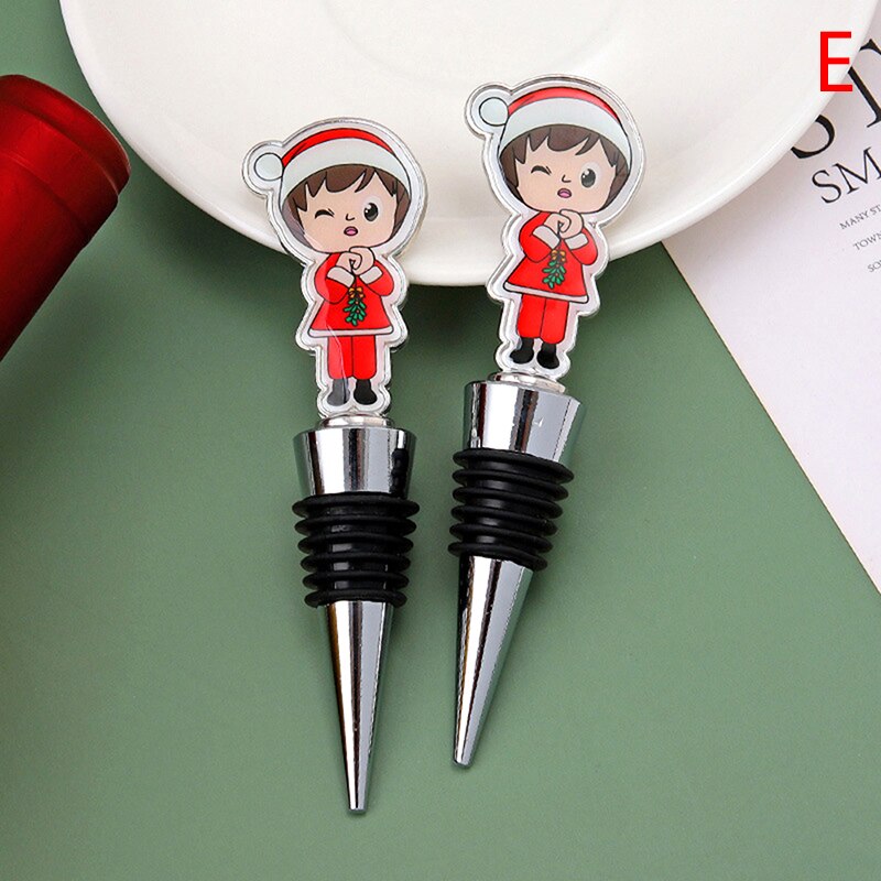 1PC Christmas Series Wine Stopper Bar Party Decoration snowman Shape Fresh-keeping Wine Champagne Stopper Bar Accessories