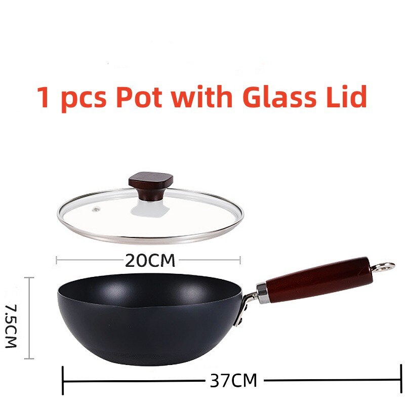 Japanese Iron Non Stick Cooking Pot Gas & Induction Stoves Available Small Honeycomb Bottom Milk Pan with Glass Lid Cookware Set