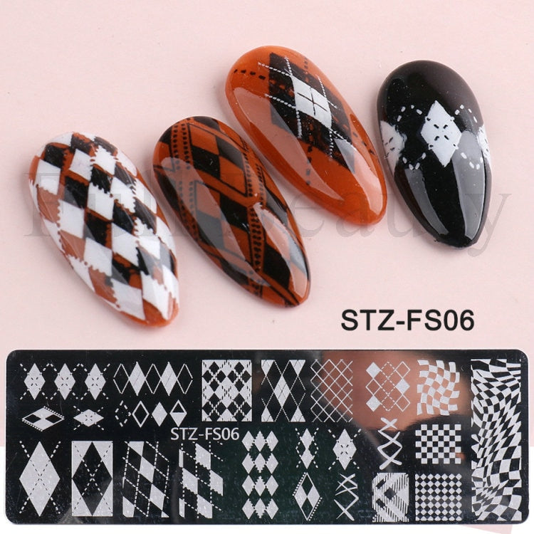 French Nail Art Stamping Plate Geometry Wave Line Drawing Templates Flower Love Lace Stamp Nail Charm Mold Stencil Tools LAXY-D-