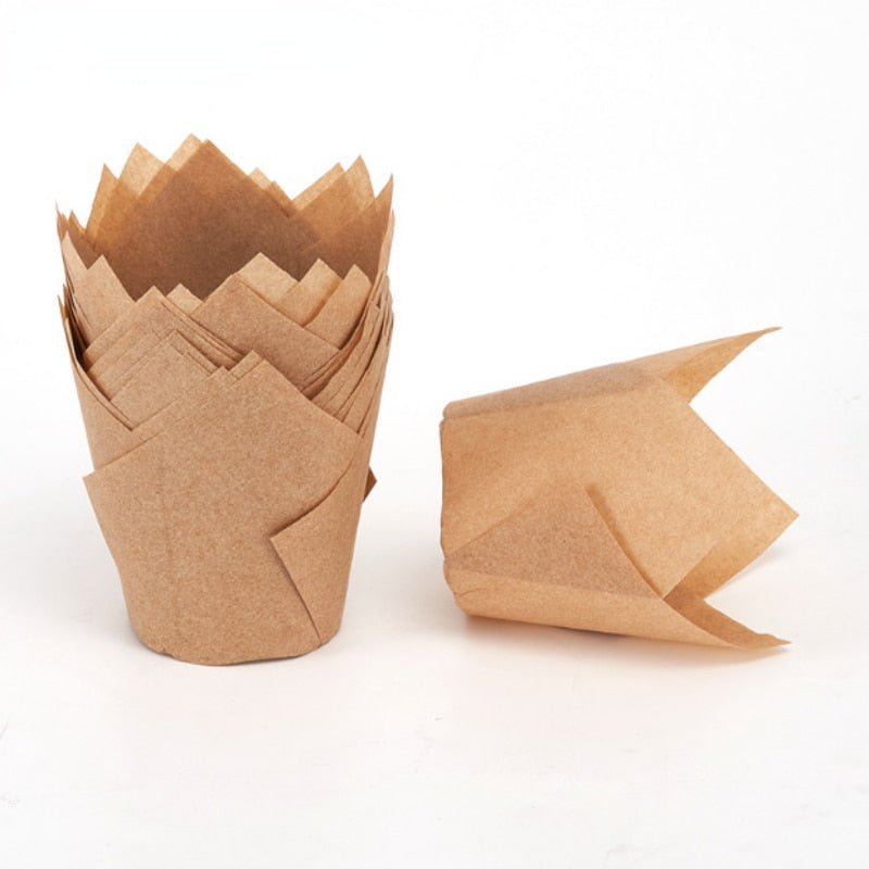 50pcs Muffin Cupcake Paper Oilproof Cupcakes Liner Baking Muffin Box Cup Cake Decorating Tools Muffin Wrap Cases