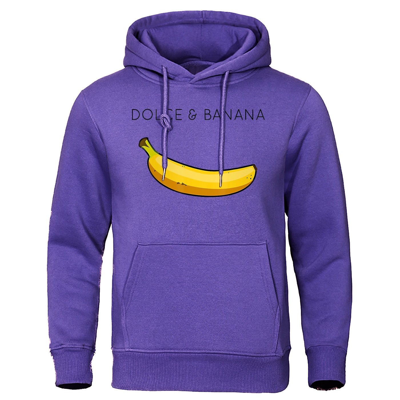 Dolce & Banana Printing Men's Sweatshirt Fashion Casual Hoodies Autumn Loose Pullover Tops Pocket Fleece Warm Sportswear Male